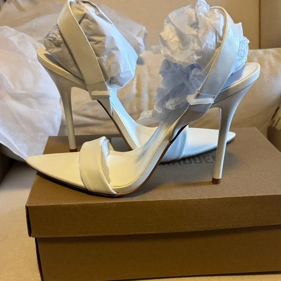 Steve Madden White Strappy Heels - Picture 2 of 6